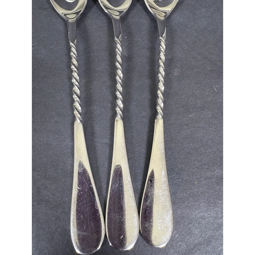 Vintage International Stainless 18/8 Japan Twisted Handle Spoons Set of 6